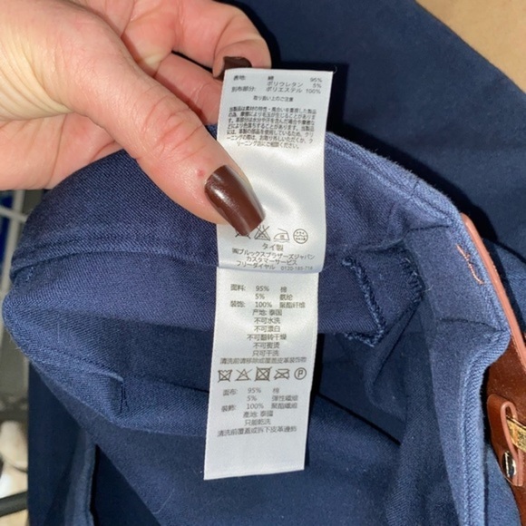 Brooks Brothers Women’s size 14 Blue Skirt Faux Brown Belt Zipper Button GUC - Picture 13 of 14